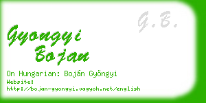 gyongyi bojan business card